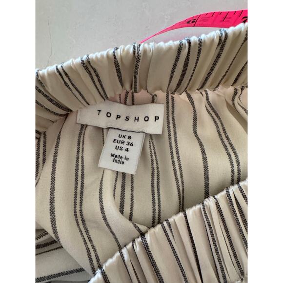 Topshop satin lace petticoat mini skirt in multi stripe size 4 / lace trim mini - Picture 8 of 9